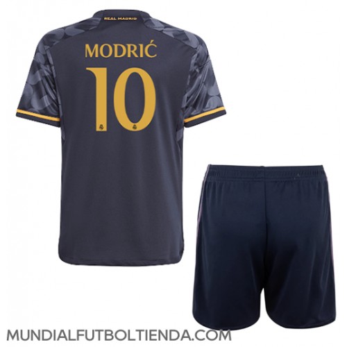 Camiseta Real Madrid Luka Modric #10 Segunda Equipación Replica 2023-24 para niños mangas cortas (+ Pantalones cortos)